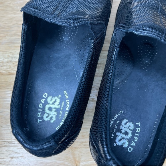 179. NEW SAS Shoes Dream Slip On Loafer Black Snake 9M - Picture 4 of 7